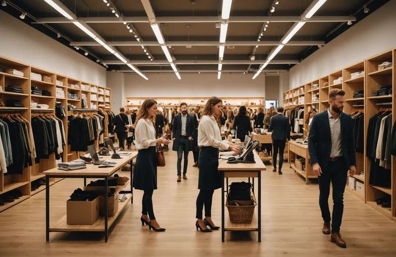 Retail store recruiter reviewing candidates on a laptop at a store location
